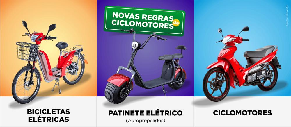 Novas regras para ciclomotores, bikes elétricas e patinetes começam a valer em 2026